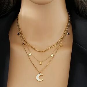 High-end Quality Multi-layered Star And Moon Necklace Clavicle Chain